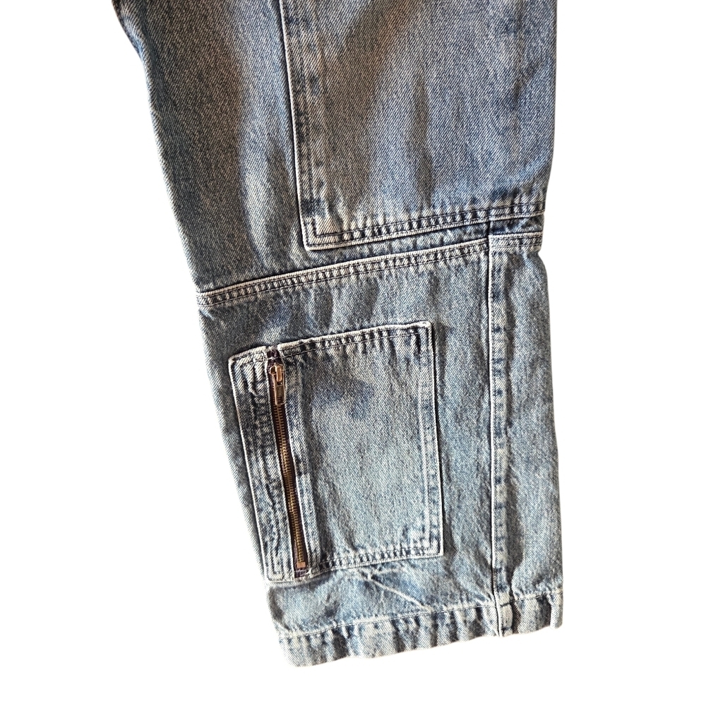 Garage Women's Jeans Size 24 Blue Cotton Denim Cargo Pants Wide Leg Y2K - Picture 8 of 14